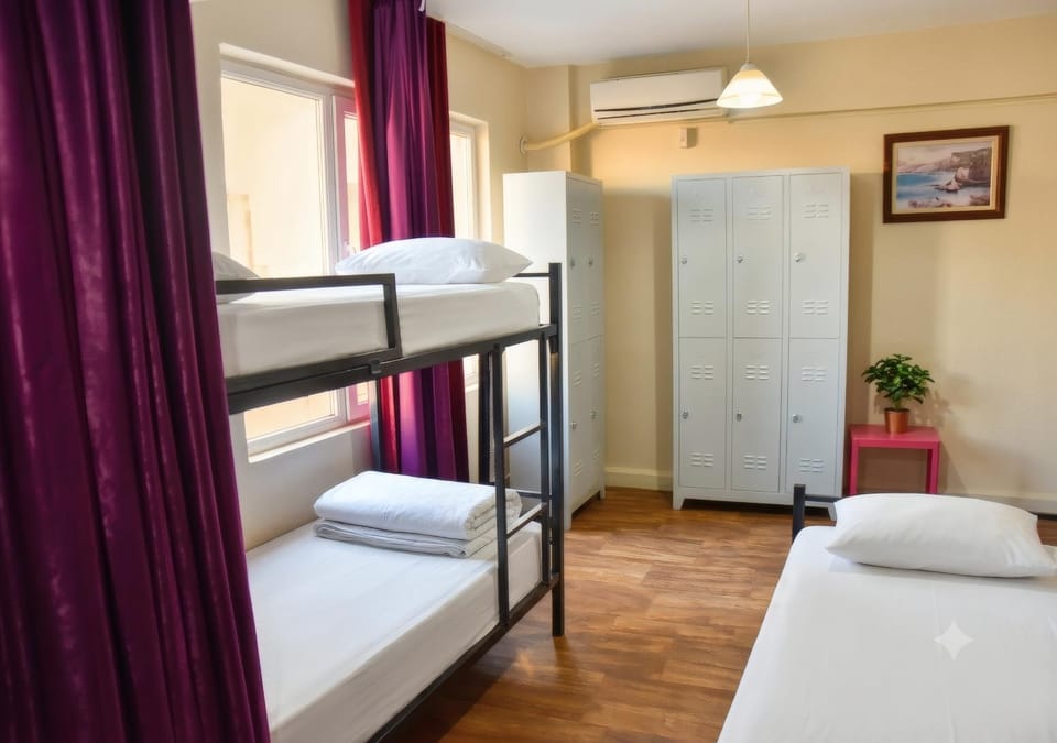 Bed, Bedroom, bunk bed, wardrobe, air conditioner