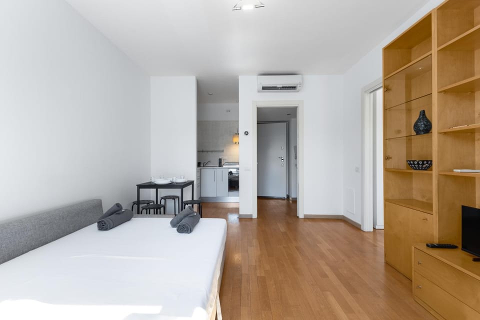 Bed, TV and multimedia, Photo of the whole room, wardrobe, air conditioner