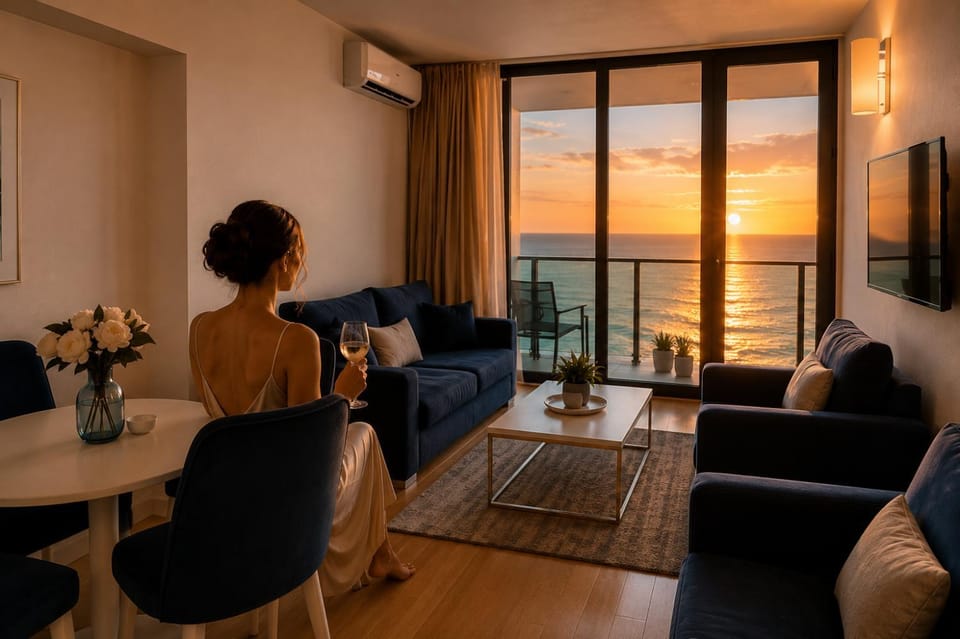 Communal lounge/ TV room, Natural landscape, TV and multimedia, View (from property/room), Balcony/Terrace, Living room, Seating area, Dining area, Evening entertainment, Sea view