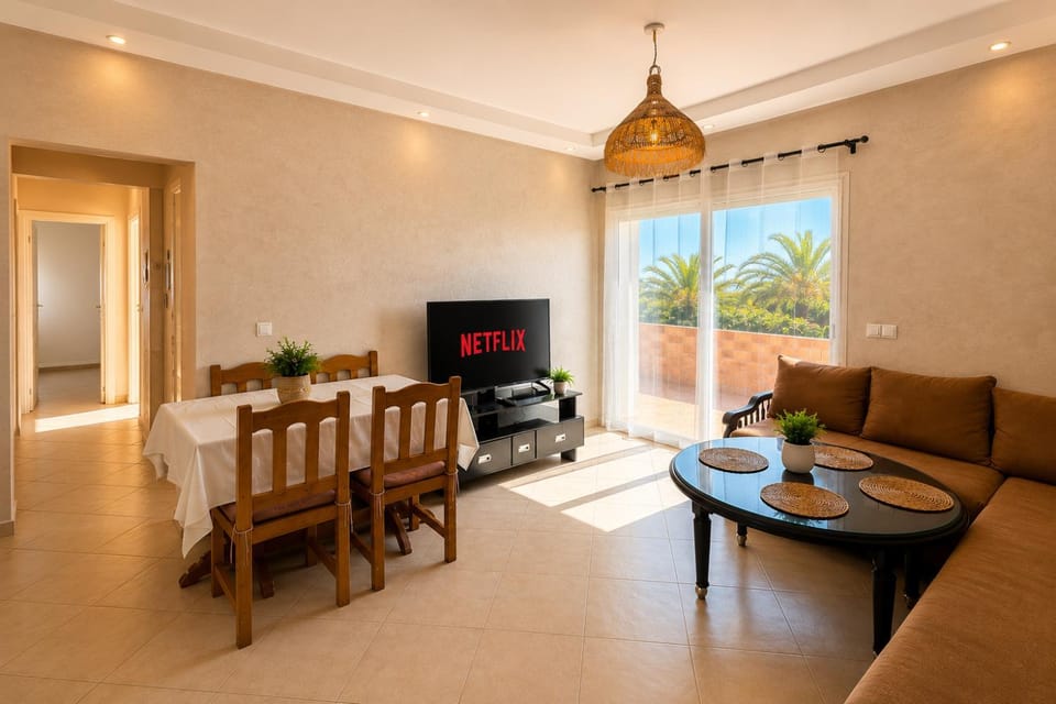 Large Group 3BR Apt, Sea View Balcony, 3 Pools & Kids Playground Apartment in Souss-Massa