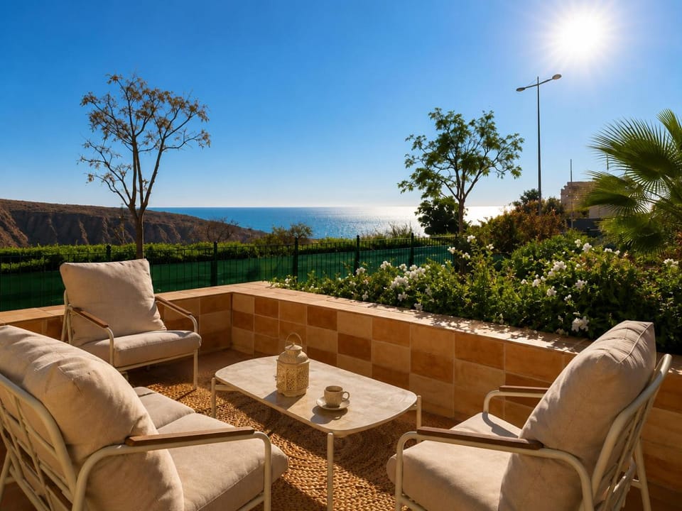 Patio, View (from property/room), Balcony/Terrace, Seating area, Sea view