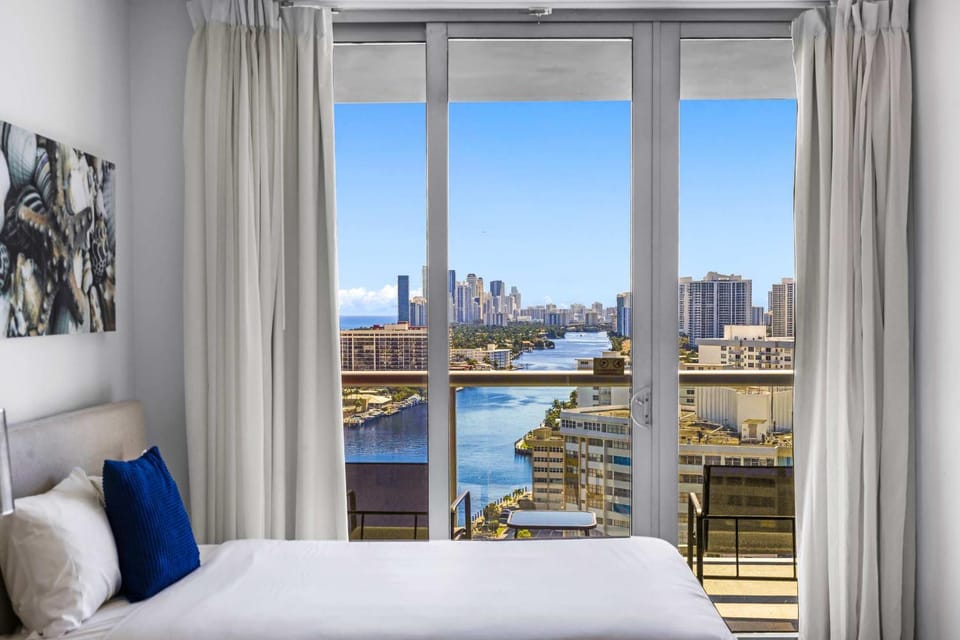 Ocean & Canal View Studio with Balcony Beachwalk Resort 2109 Apartment in Hallandale Beach