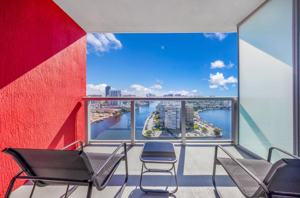 Ocean & Canal View Studio with Balcony Beachwalk Resort 2109 Apartment in Hallandale Beach