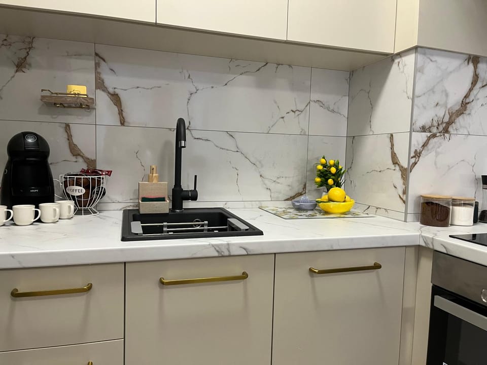 Kitchen or kitchenette, dishwasher