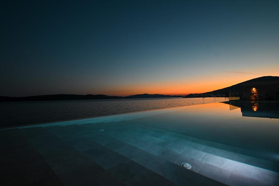 Natural landscape, Sea view, Swimming pool, Sunset