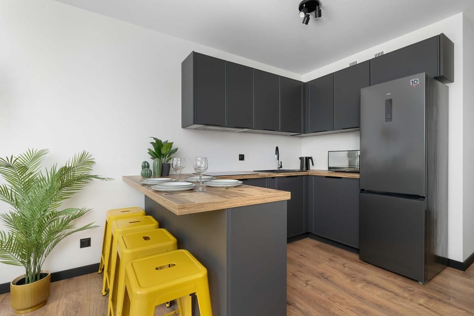 Kitchen or kitchenette, dishwasher, stove