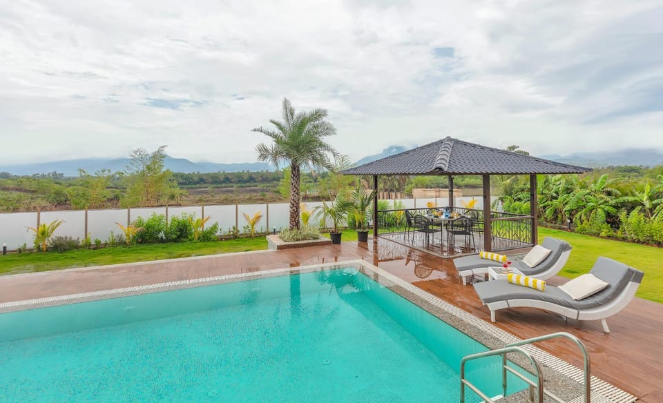 View (from property/room), Swimming pool, sunbed