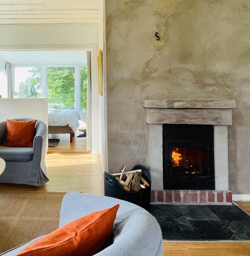 Family, fireplace