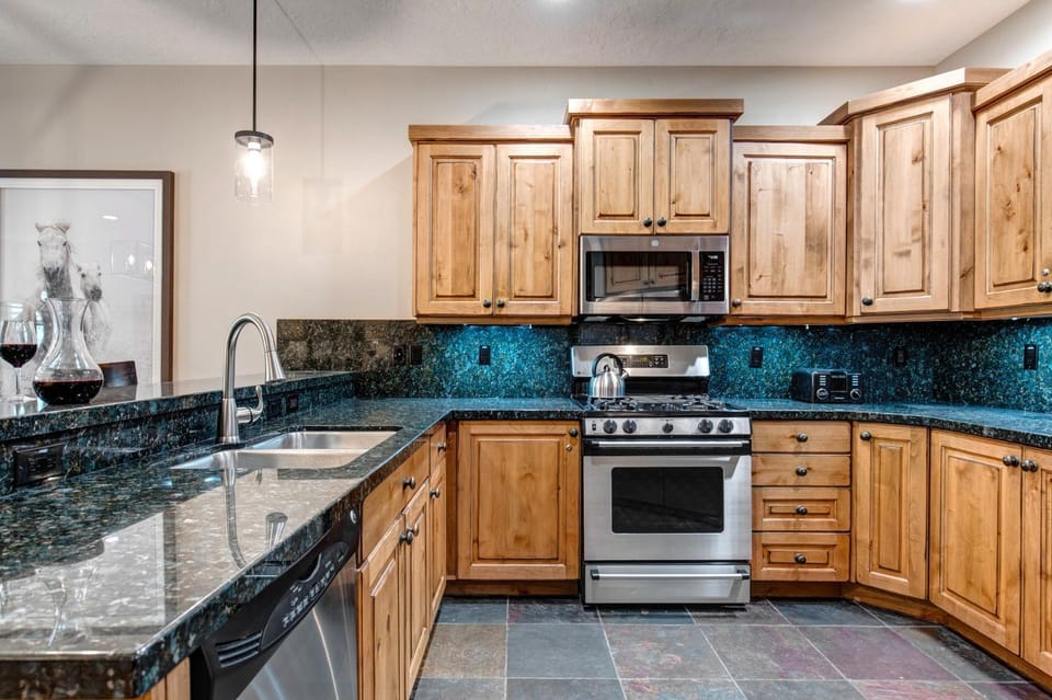 Kitchen or kitchenette, furniture, microwave, oven, stove, kitchen