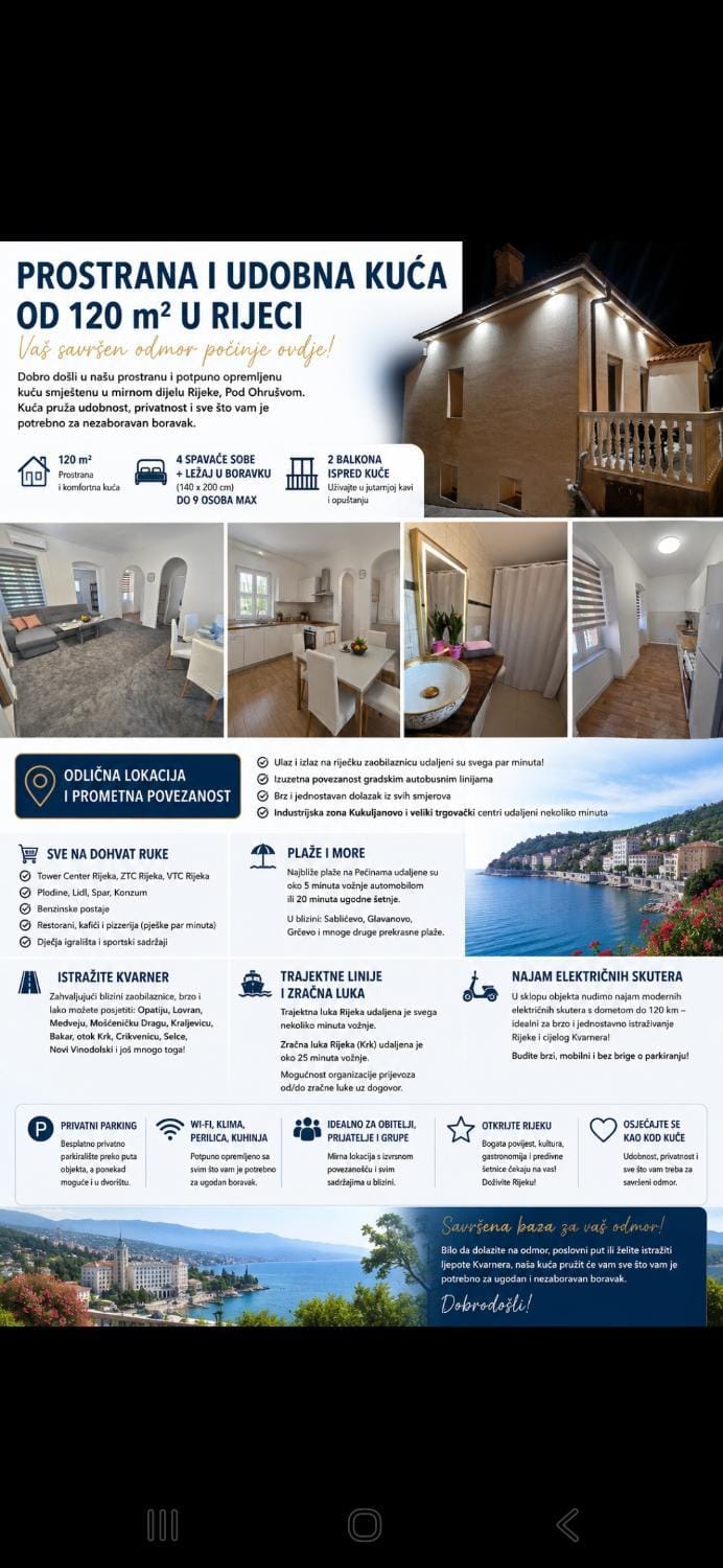 4 bedroom apartment SMILJANA 3 RIJEKA Apartment in Rijeka