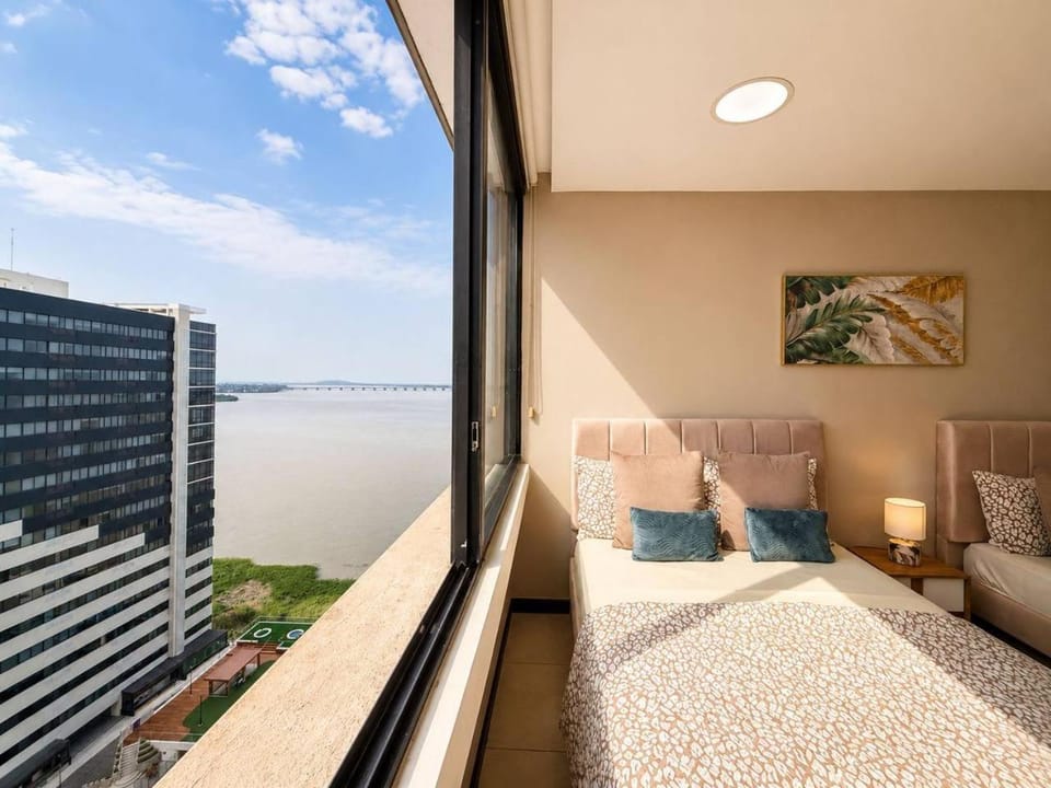 Patio, Bed, Day, Natural landscape, View (from property/room), Photo of the whole room, Seating area, Bedroom
