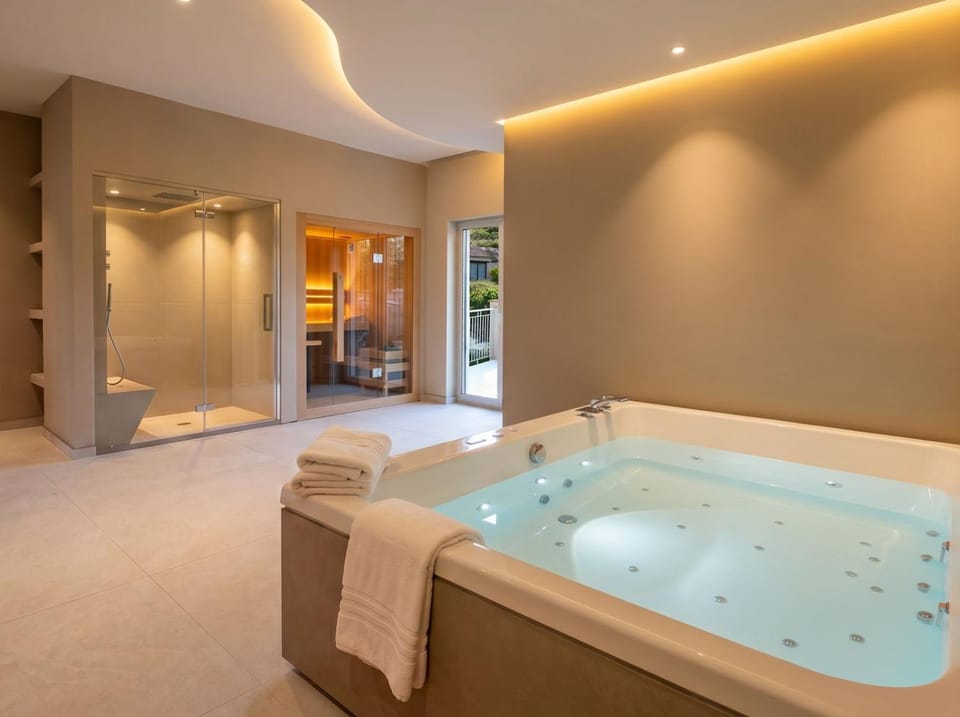 Shower, Hot Tub, Sauna, Steam room
