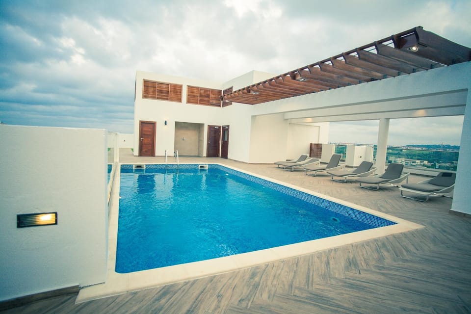 Property building, Nearby landmark, Swimming pool