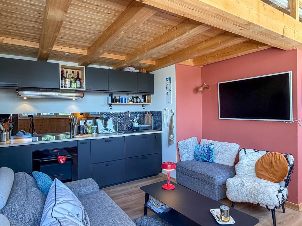 Living room, kitchen