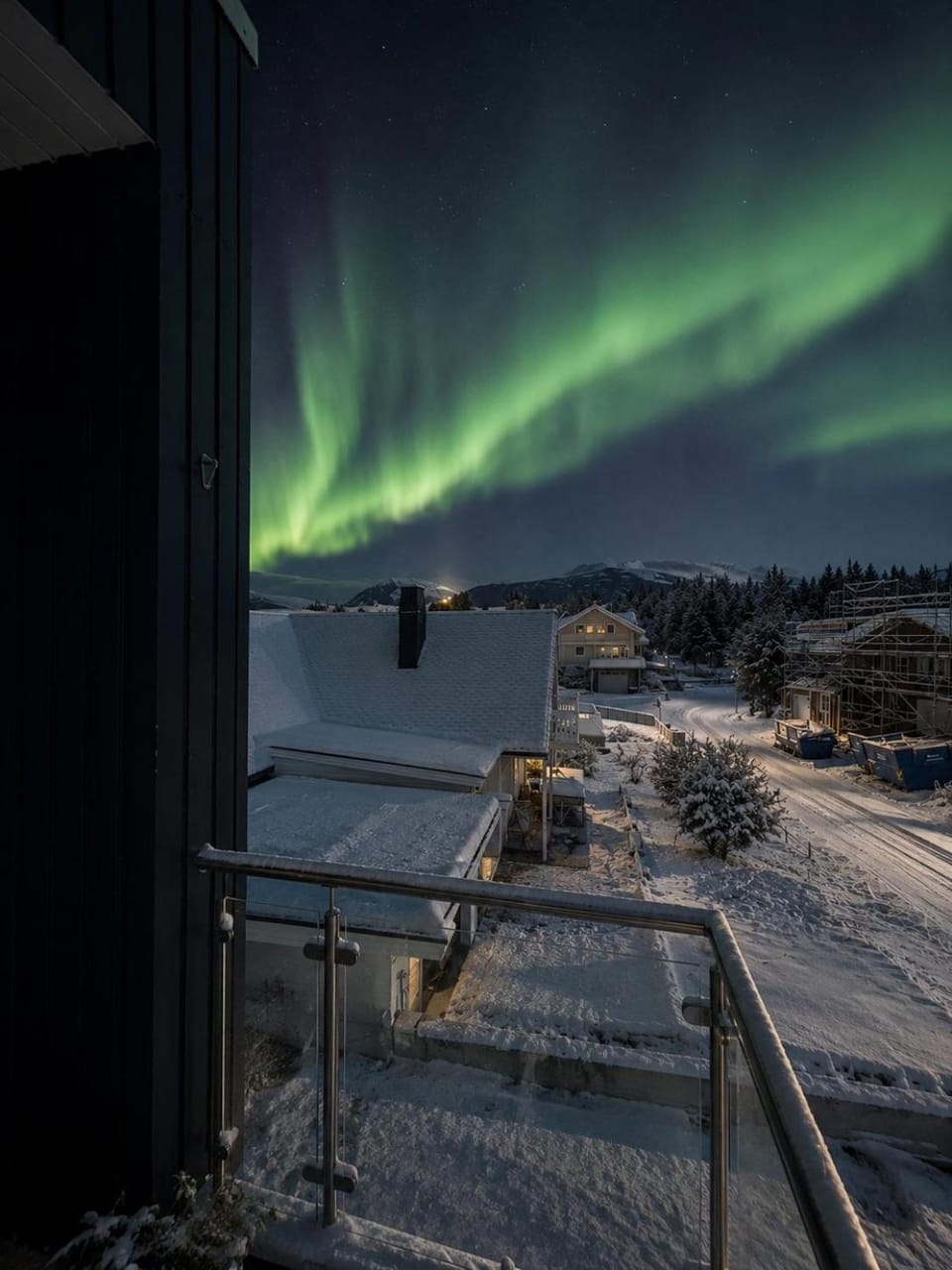 Night, Natural landscape, Winter