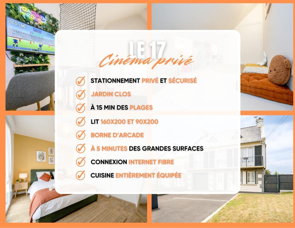 Le 17, Cinéma privé, Arcade rétro, Jardin House in Brittany
