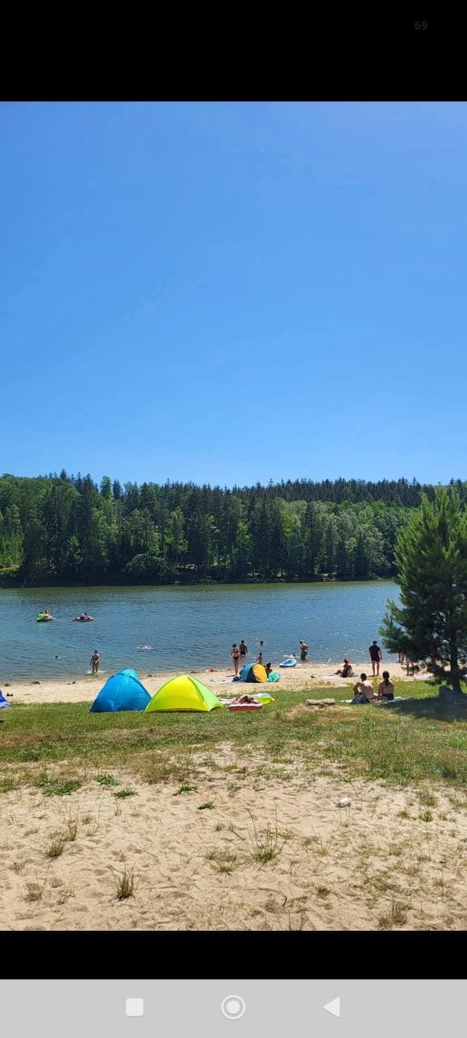 Natural landscape, Beach, Lake view