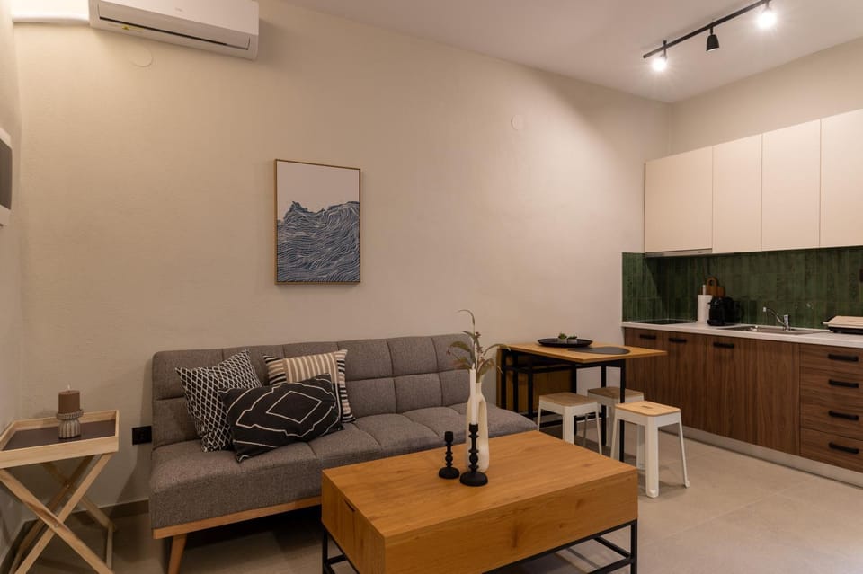 Living room, kitchen