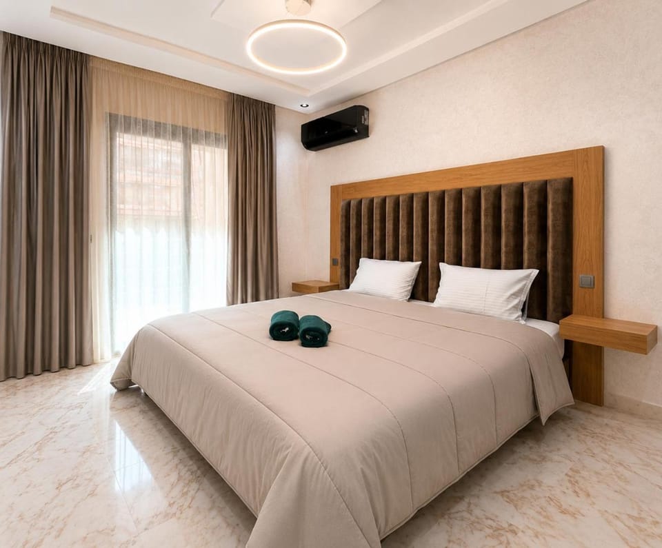 Patio, Bed, Bedroom, towels, wardrobe, air conditioner