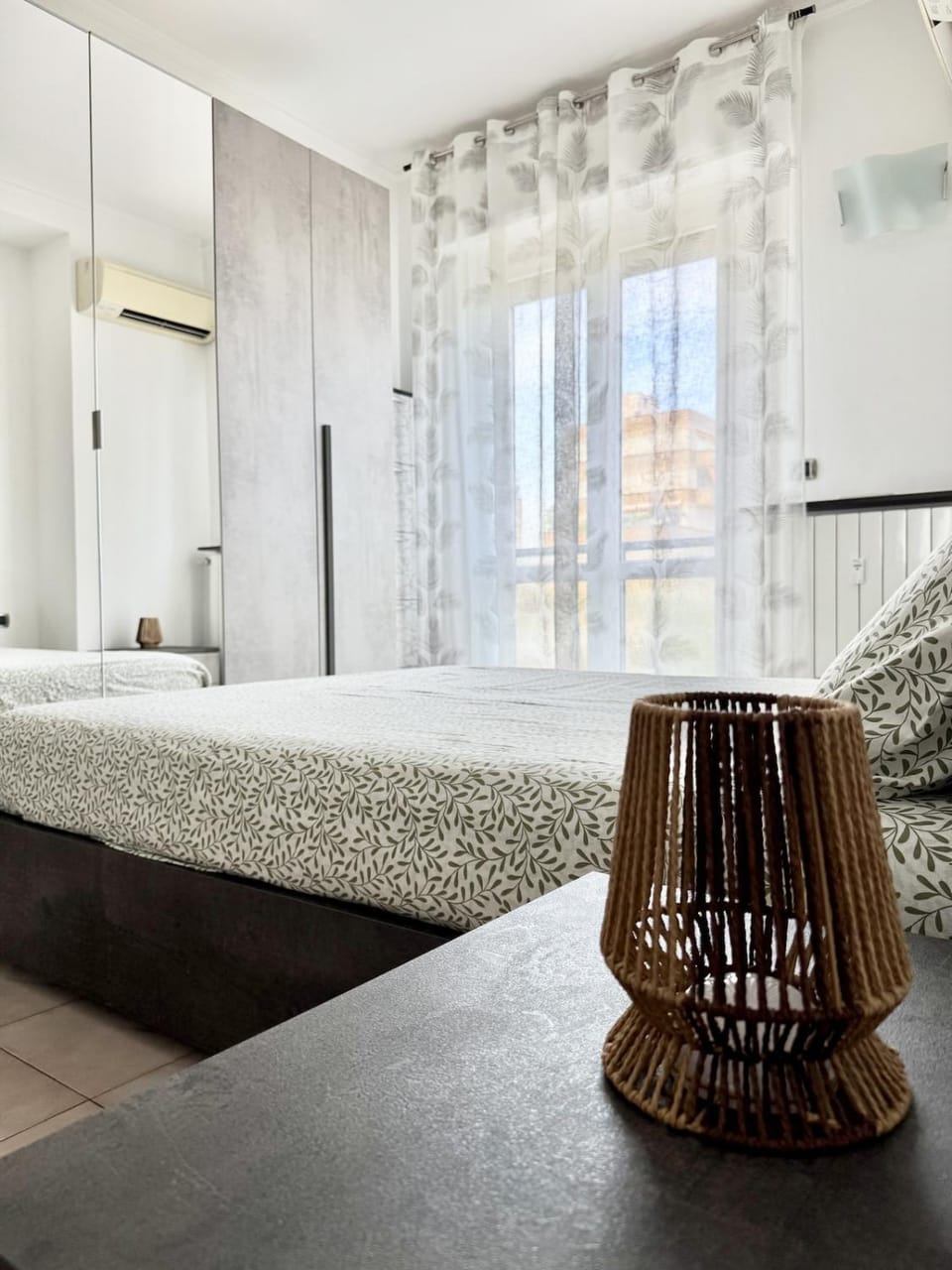 Bed, Bedroom, heating, wardrobe, air conditioner
