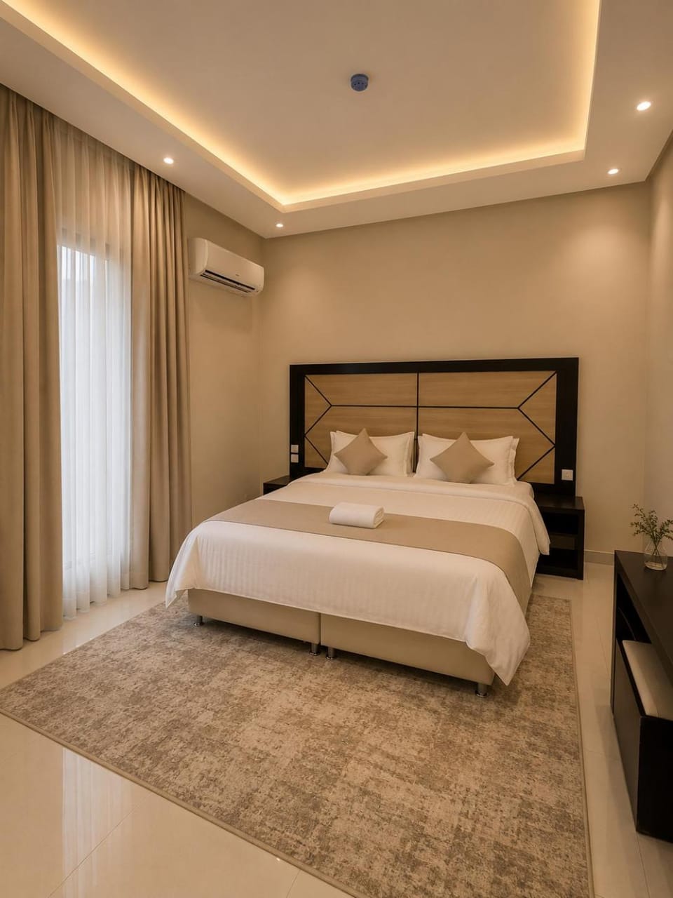 Bed, air conditioner