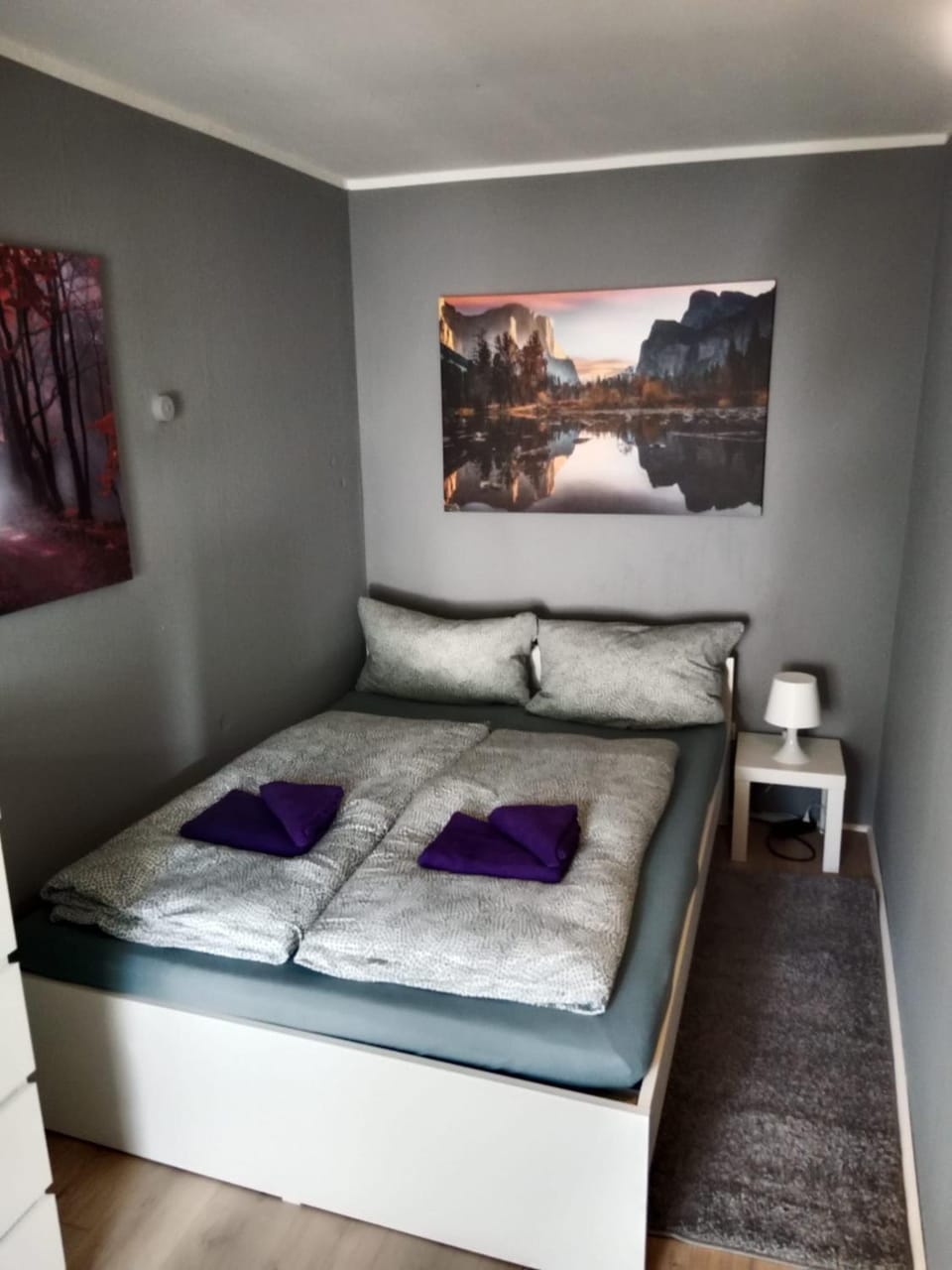 Bed, Photo of the whole room, Bedroom, towels, towels