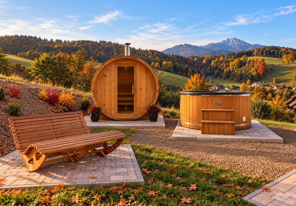 Natural landscape, Hot Tub, Sauna, Evening entertainment, Mountain view, sunbed