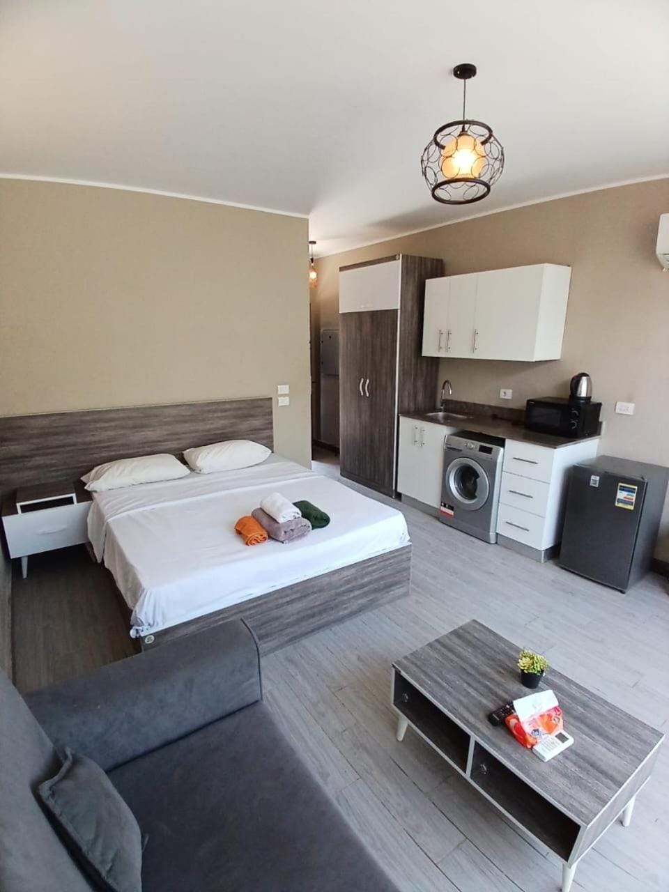 Kitchen or kitchenette, Photo of the whole room, Bedroom, towels, air conditioner