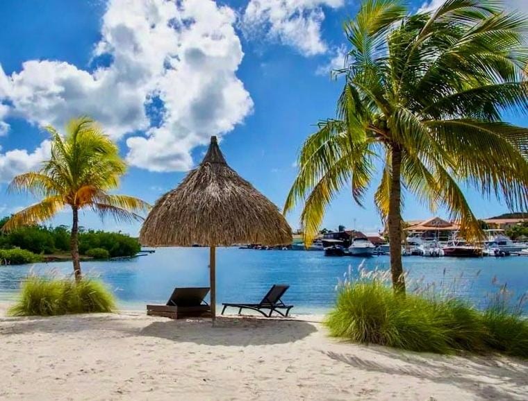 Spring, Beach, Sea view, sunbed