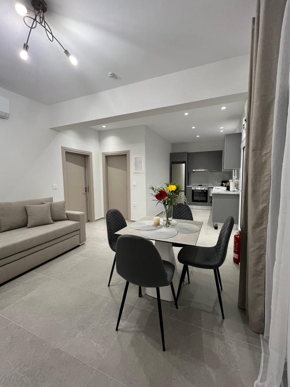 Kitchen or kitchenette, Living room, Seating area