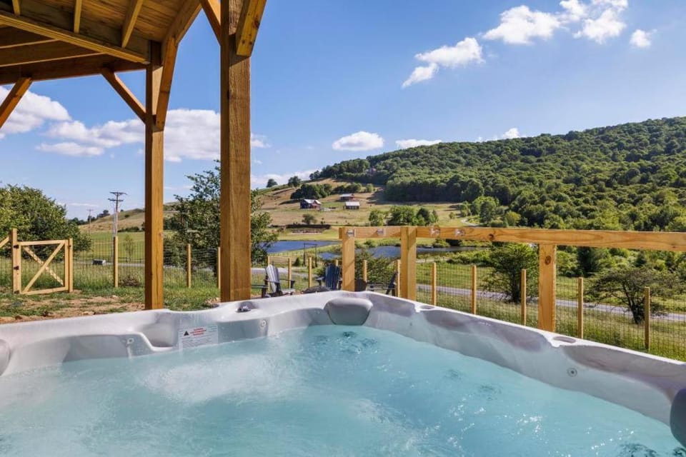Modern Mountain Retreat I Hot Tub Views Game Room House in Watauga