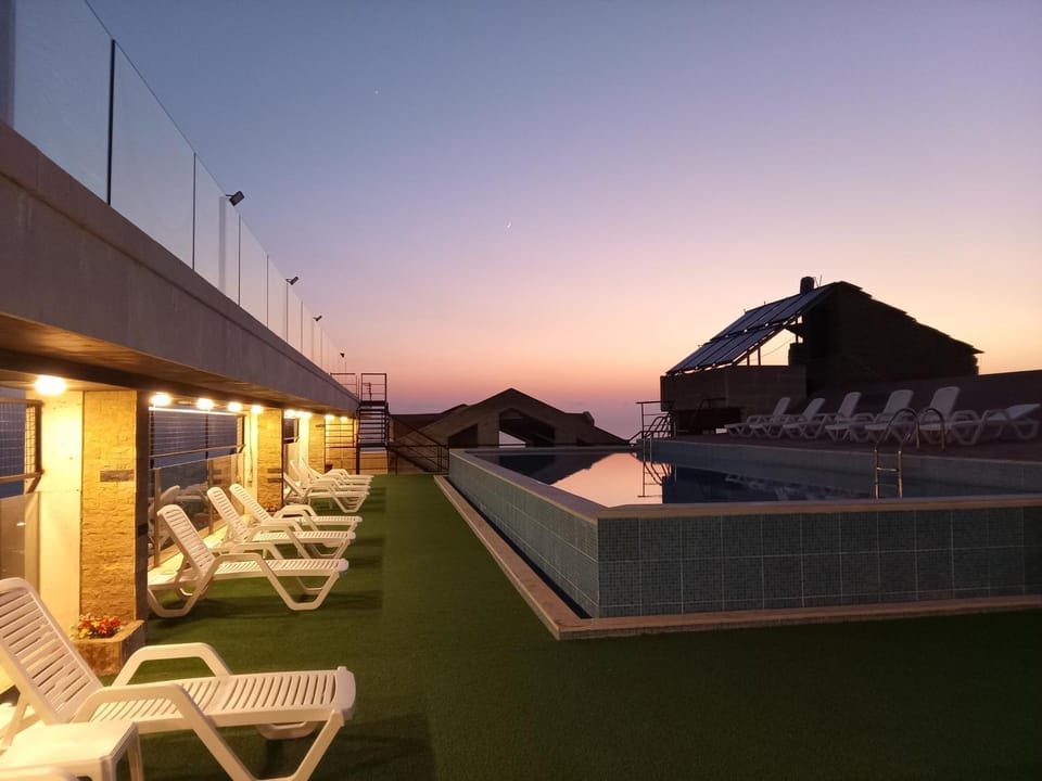 Swimming pool, Sunset
