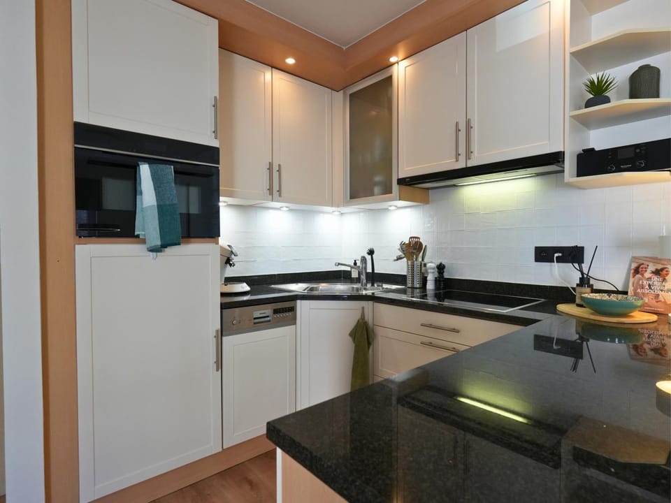 Kitchen or kitchenette, dishwasher, oven, stove, toaster