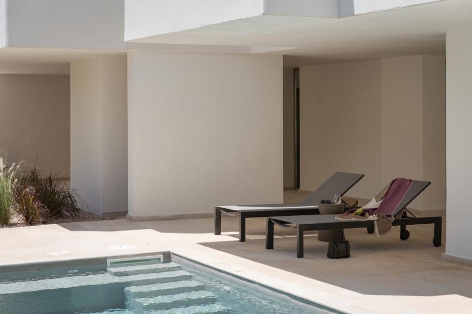 Patio, Day, Seating area, Pool view, Swimming pool, sunbed