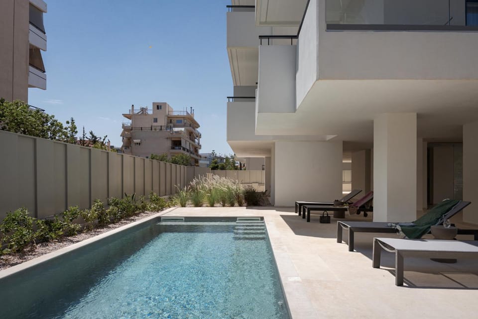 Property building, Patio, Day, View (from property/room), Pool view, Swimming pool, sunbed