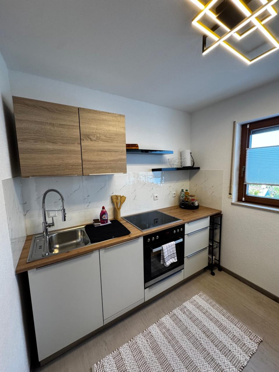 Kitchen or kitchenette, dishwasher, stove