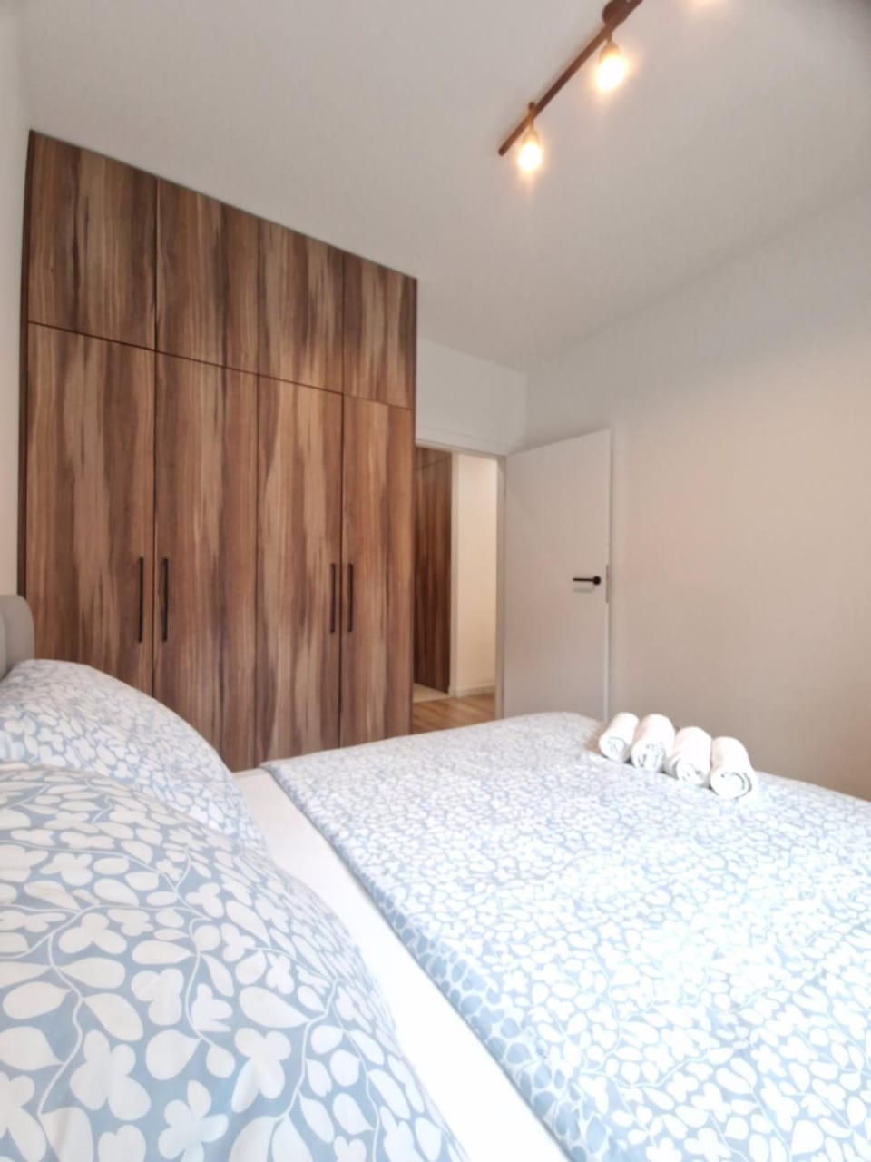 Bed, Photo of the whole room, Bedroom, towels, wardrobe
