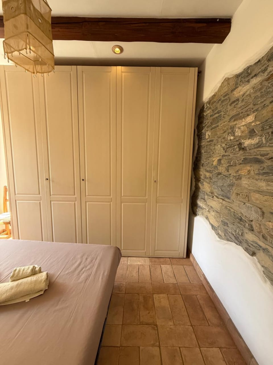 Bed, Photo of the whole room, Bedroom, towels, wardrobe