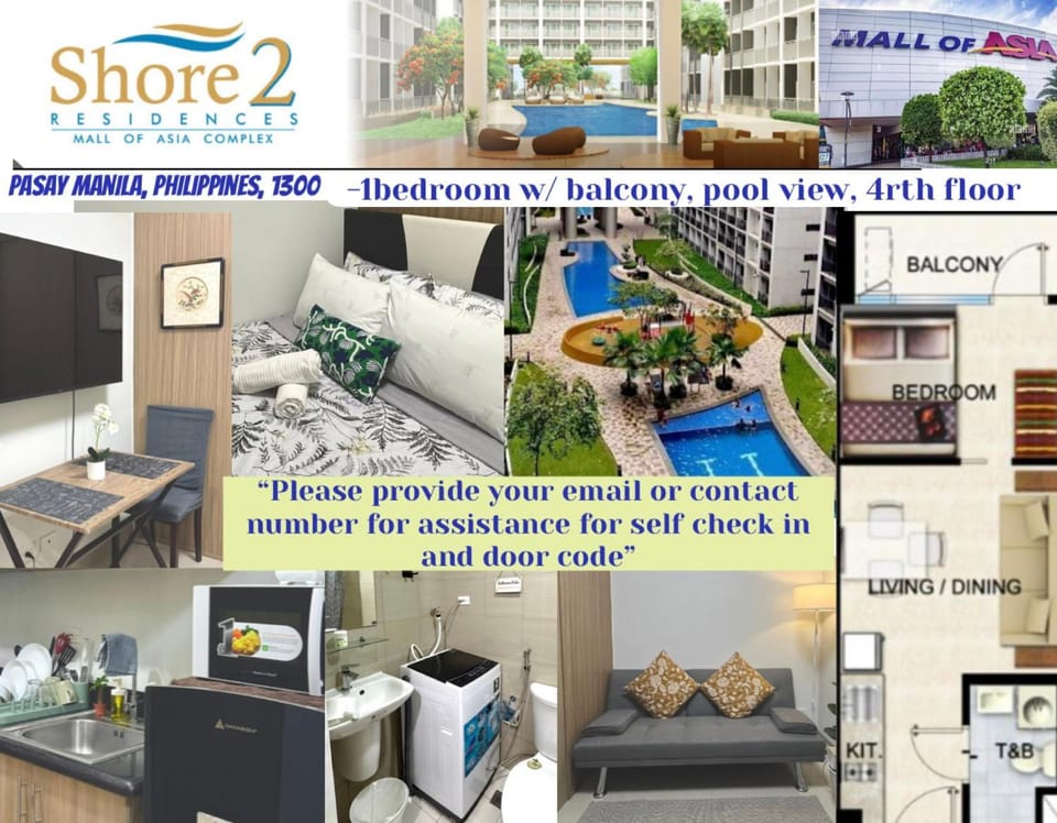 Shore Residences walking distance to Mall of Asia Pasay City and Manila Airport Apartment hotel in Pasay