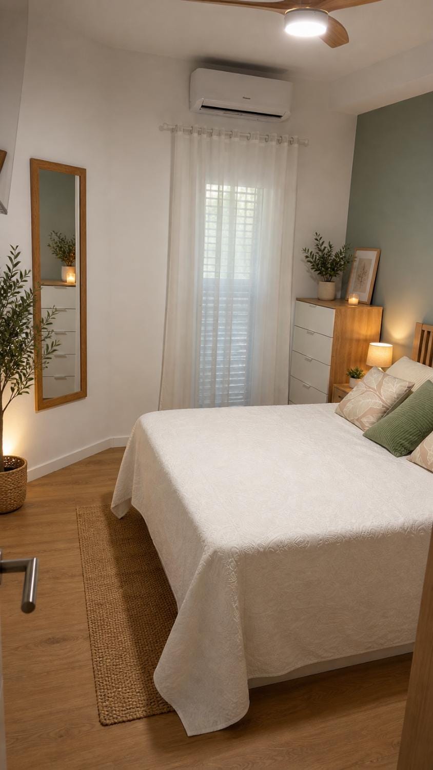 Bed, Bedroom, air conditioner