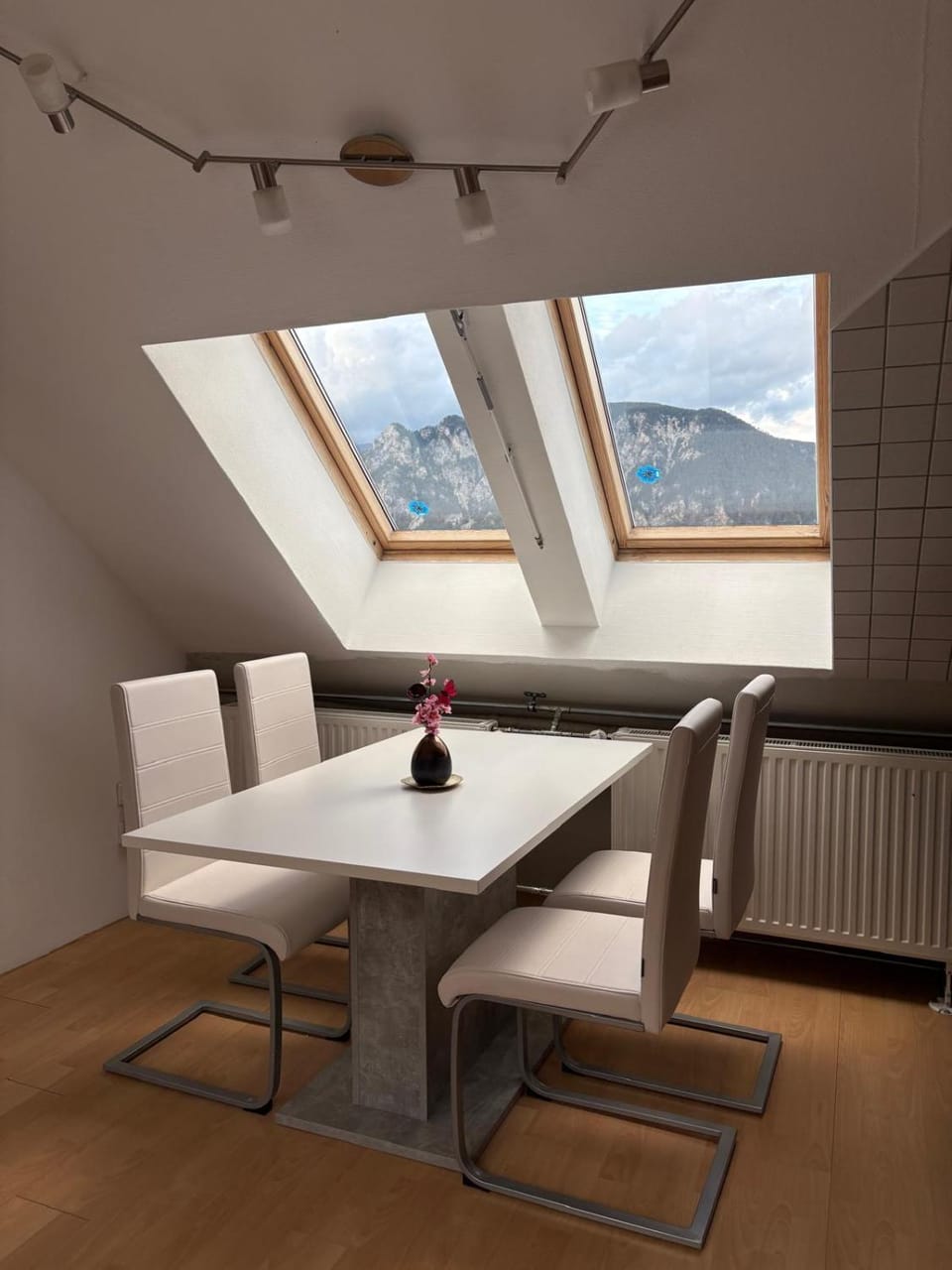 Natural landscape, Living room, Seating area, Dining area, Mountain view