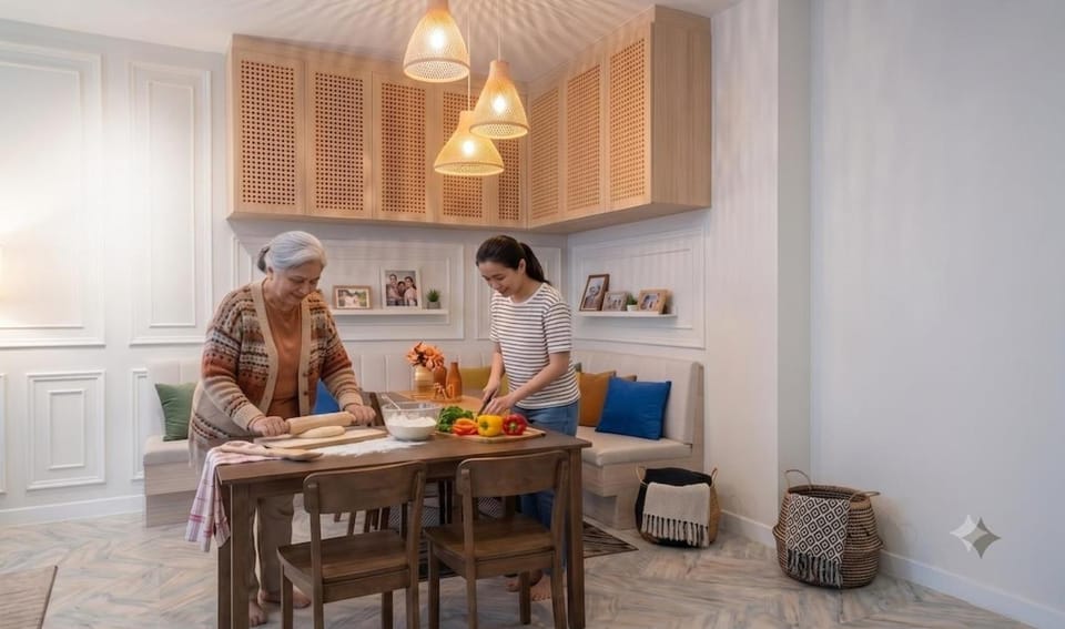 People, Kitchen or kitchenette, Food and drinks, Dining area, Food, Guests, children, group of guests, Family