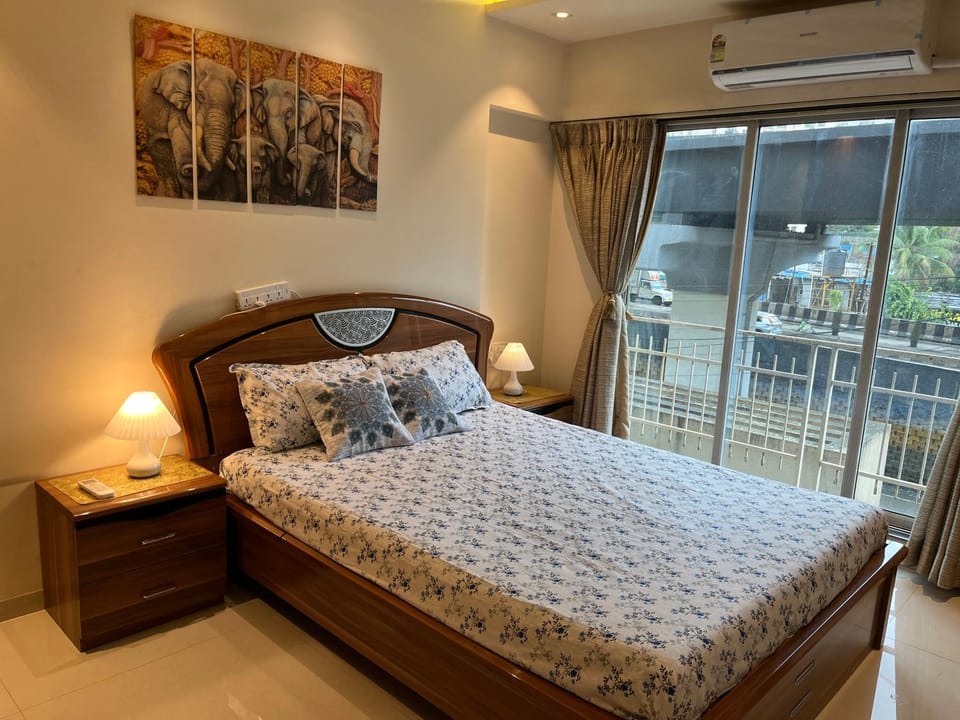 Bed, Balcony/Terrace, Bedroom, air conditioner
