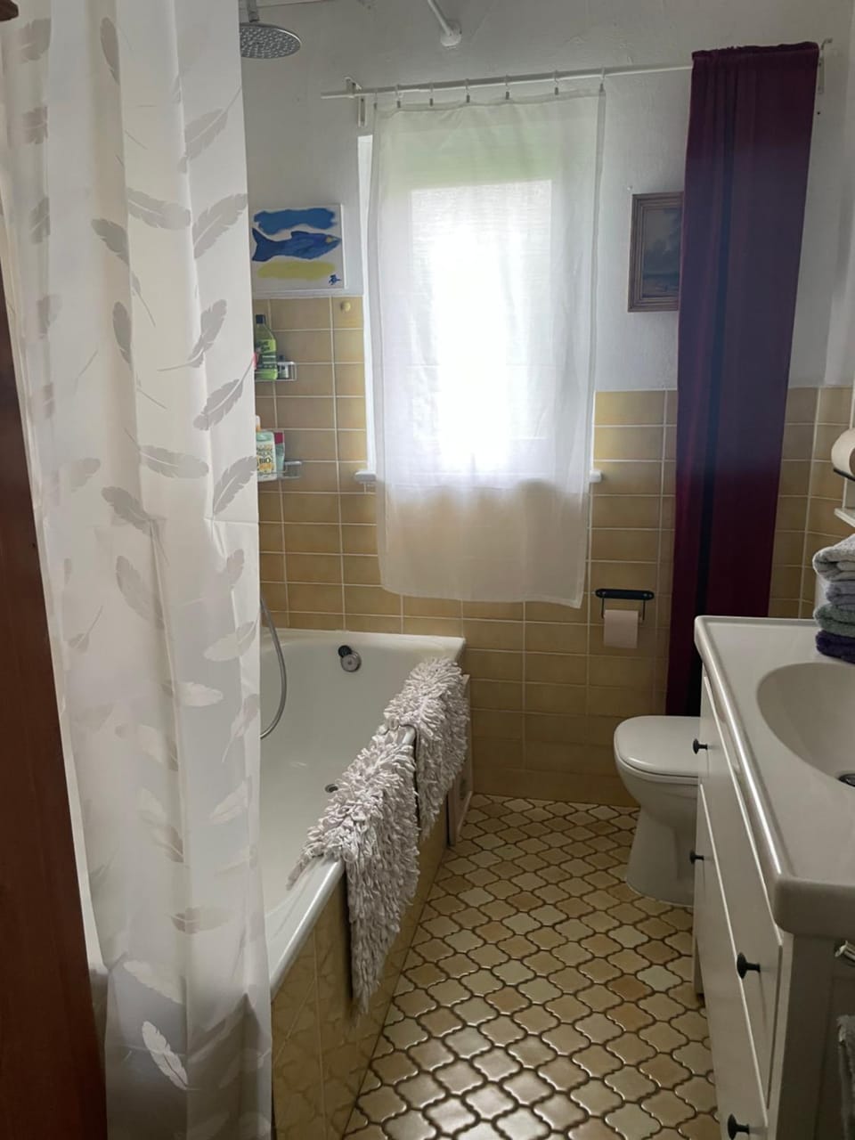 Toilet, Bath, towels