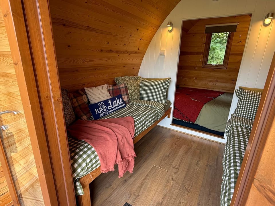 Bed, Seating area, Bedroom