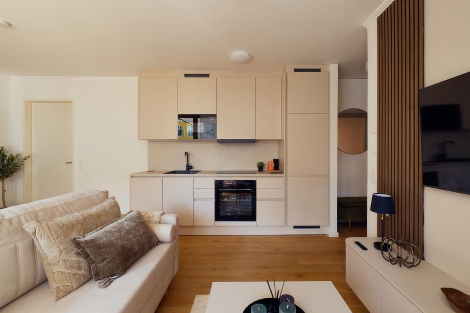 Living room, kitchen