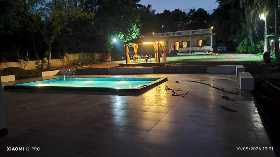Night, Pool view, Swimming pool, Swimming pool