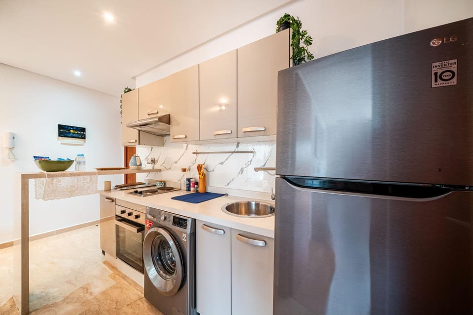 Kitchen or kitchenette, oven, washing machine, dryer