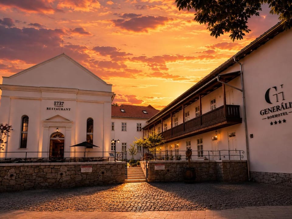 Property building, Restaurant/places to eat, Sunset