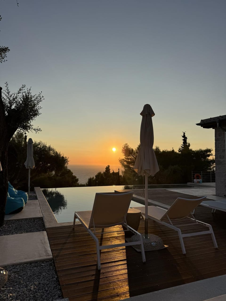 Pool view, Sunset